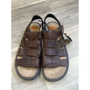 Earth Spirit Willie Mens 14 Fisherman Sandals Platform Leather Shoes